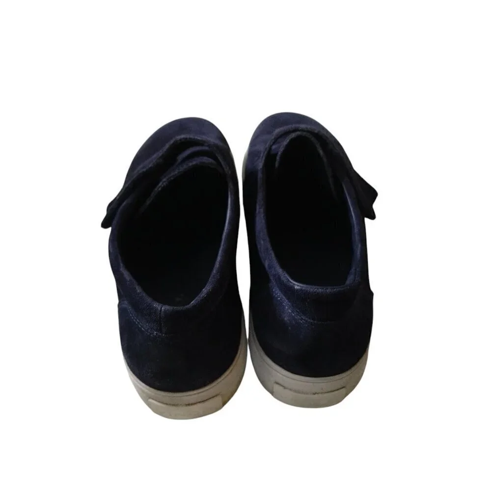 Vince Women's Size 8.5M Blue Suede Sneakers Fashion Tennis Hook Loop Closure